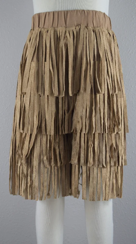 Girls Suede Fringed Shorts