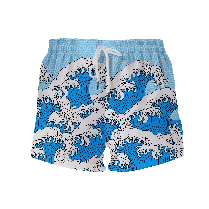 Retro Waves All Over Print Women's Shorts