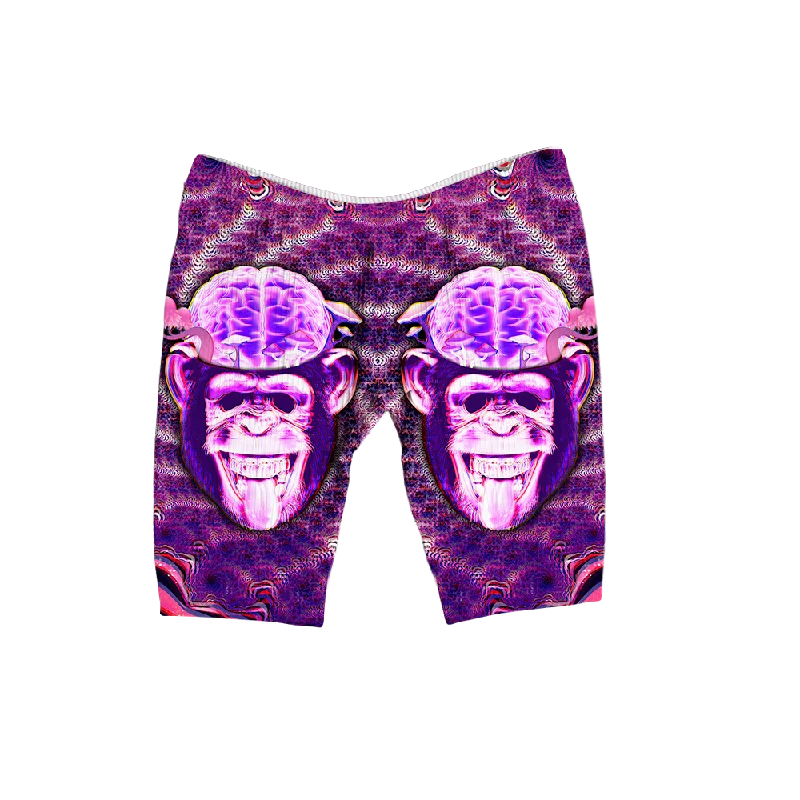 Ston~ Ape Brain All Over Print Women's Ribbed Shorts