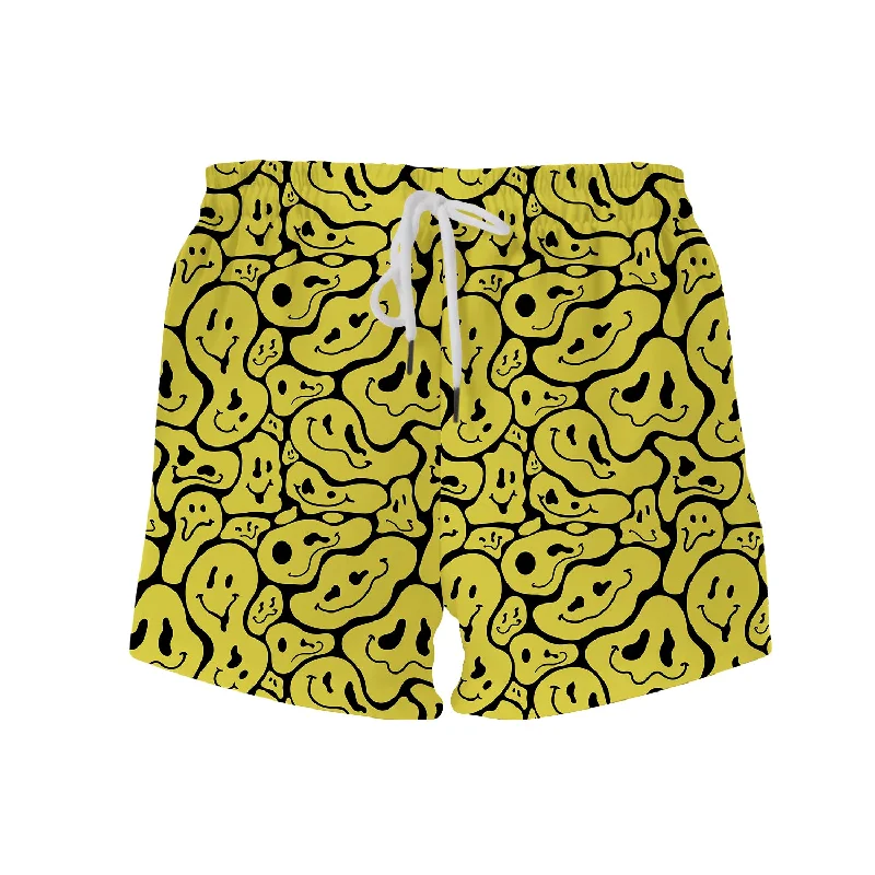 Trippy Smiley Faces All Over Print Women's Shorts