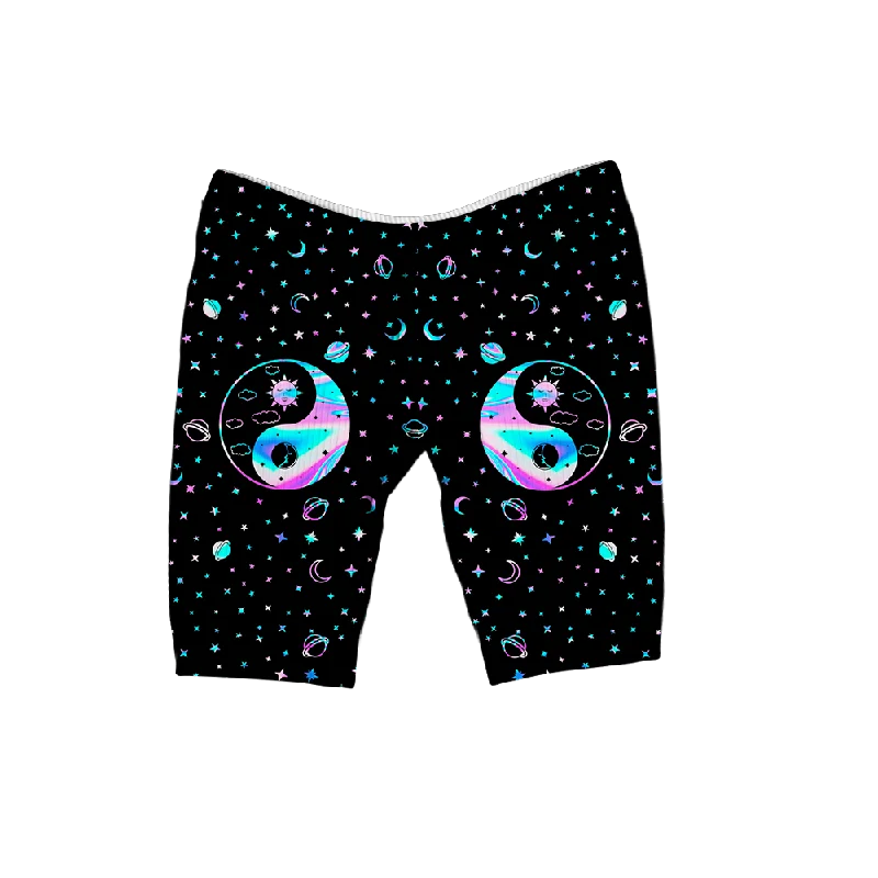 Yinyang Galaxy All Over Print Women's Ribbed Shorts