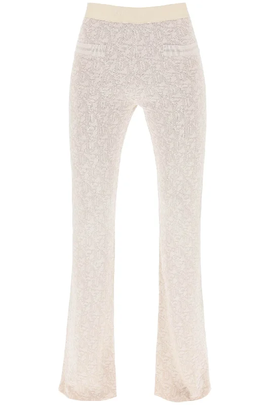 Palm Angels Women's Monogram Pants In Lurex Knit