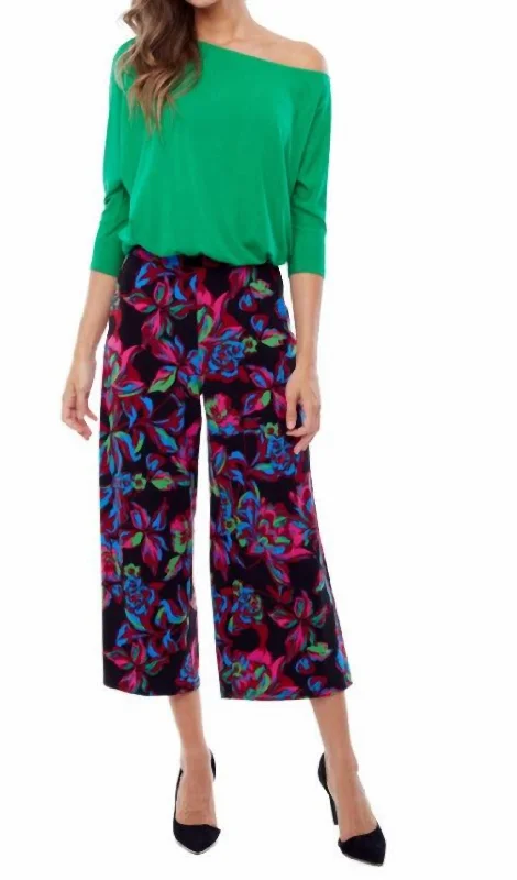 Wide Crop Pant In Ibiza Print